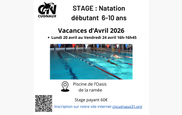 STAGE NATATION DÉBUTANT 6-10 ANS - Vacances d'Avril 2026
